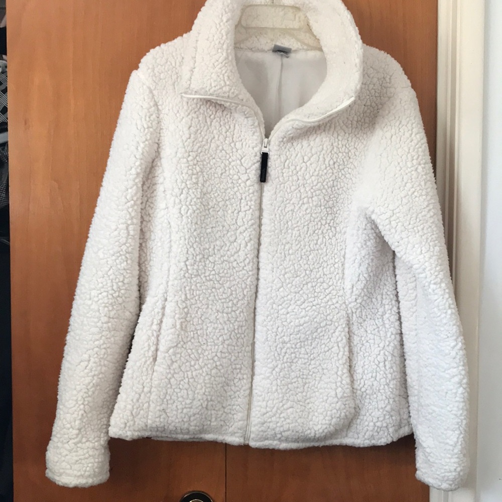 Women's White Sherpa Jacket